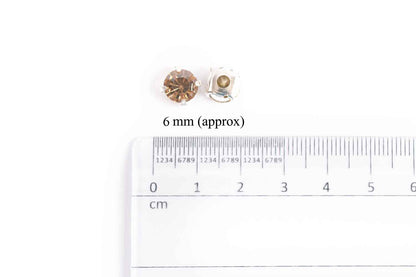 Sew On Rhinestone Softy Chaton's in Flat Back Metal Setting 6mm