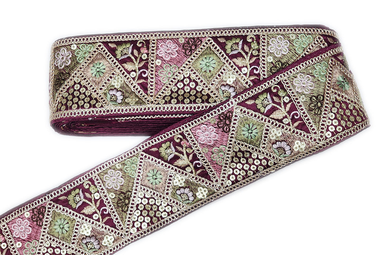 Multicolor Thread Work Lace Border