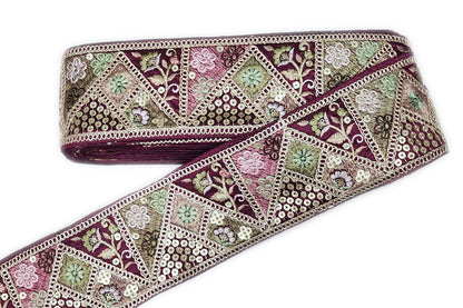 Multicolor Thread Work Lace Border