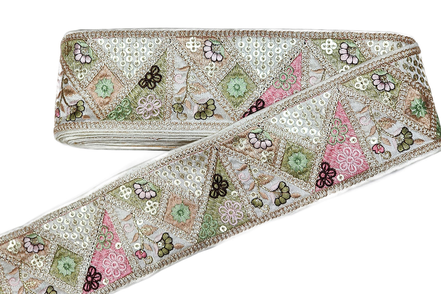 Multicolor Thread Work Lace Border