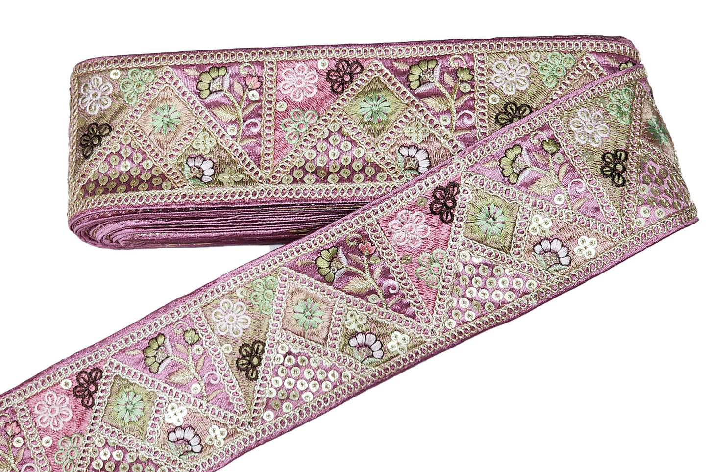 Multicolor Thread Work Lace Border