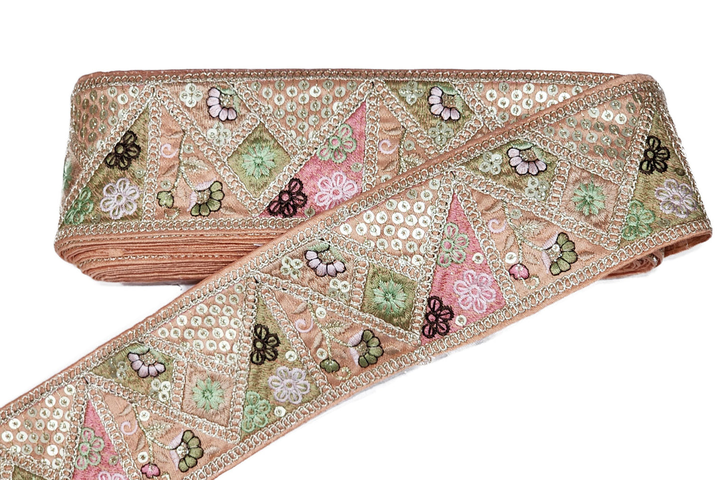 Multicolor Thread Work Lace Border