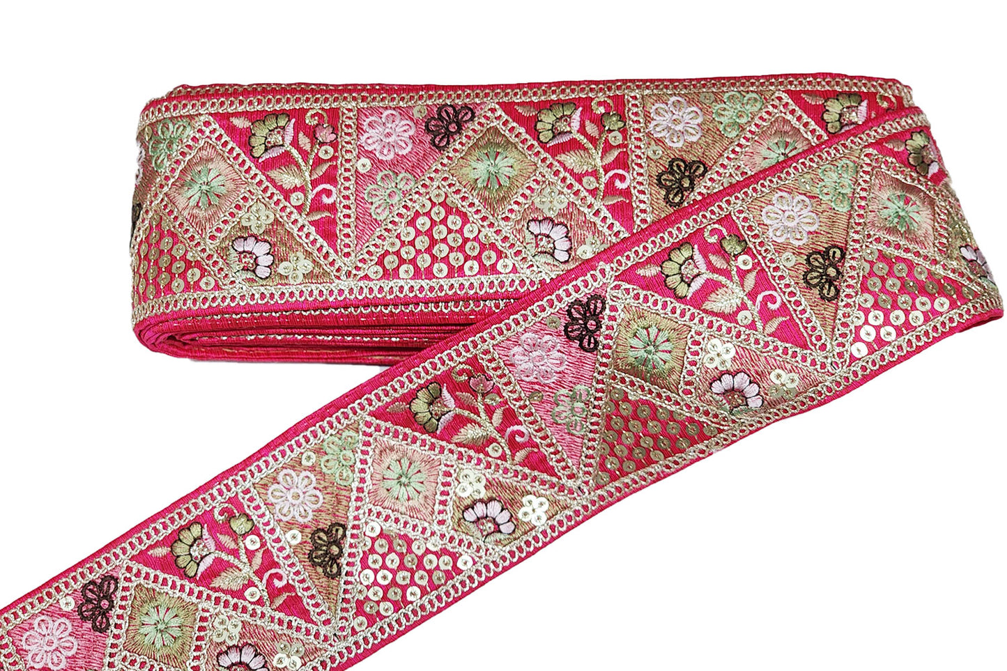 Multicolor Thread Work Lace Border