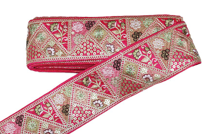 Multicolor Thread Work Lace Border