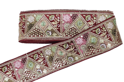 Multicolor Thread Work Lace Border