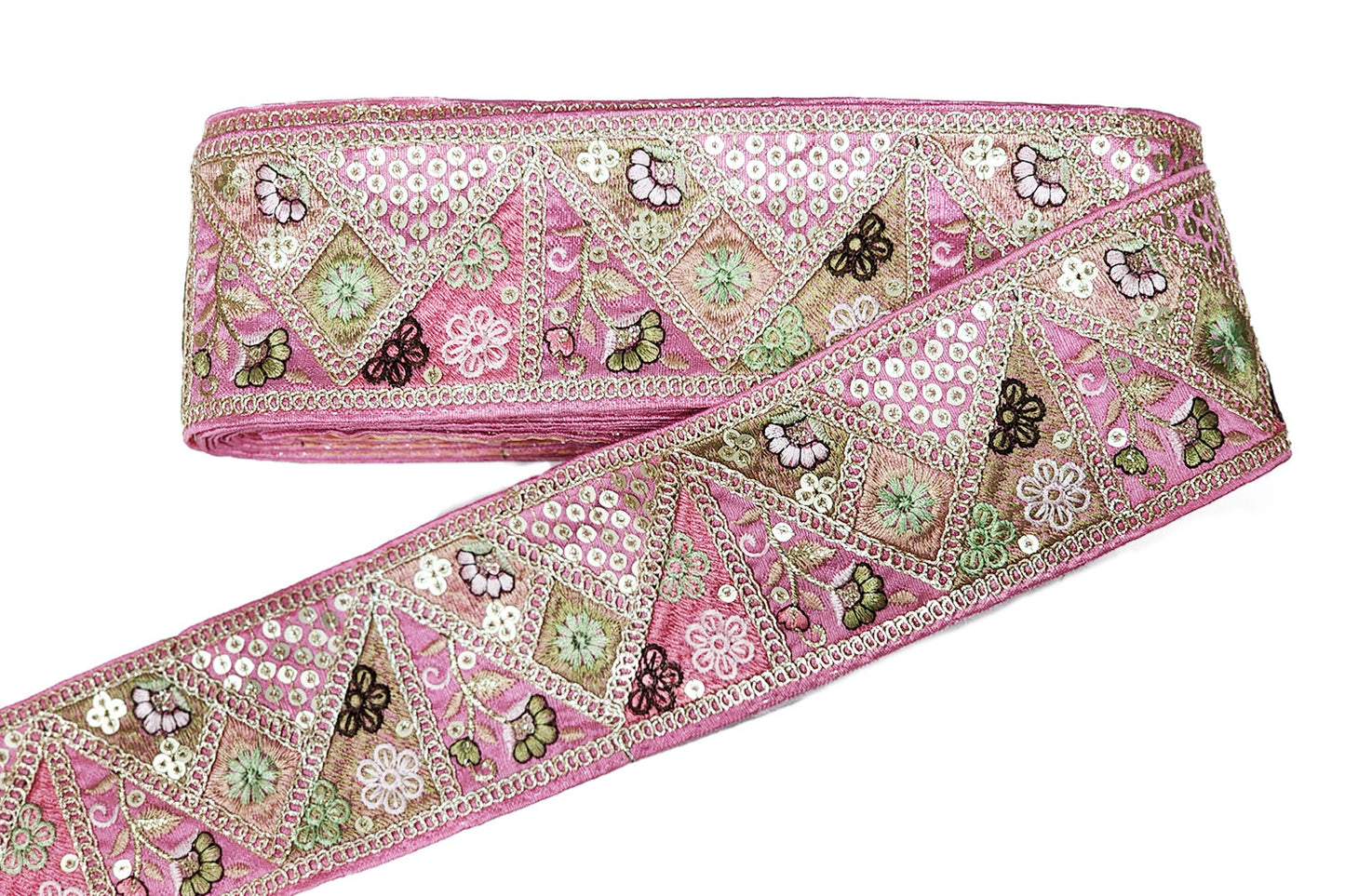 Multicolor Thread Work Lace Border