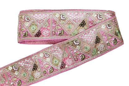 Multicolor Thread Work Lace Border