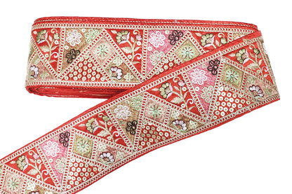 Multicolor Thread Work Lace Border