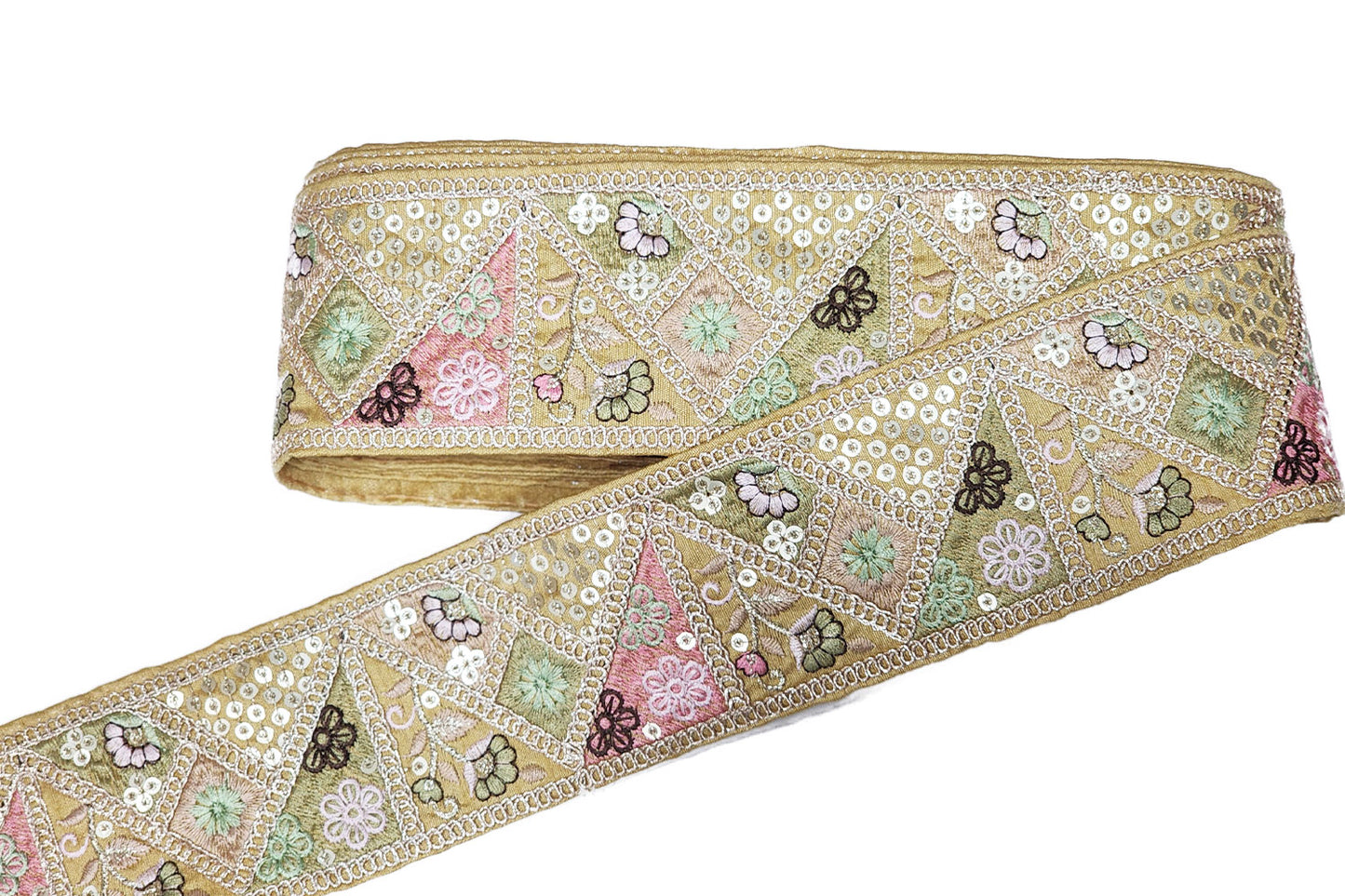 Multicolor Thread Work Lace Border