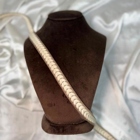 Elegant Cream Leaf Thread work Lace Border