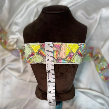 Multicolor Handwork Embroidered Lace Border