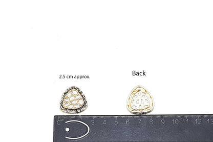 Triangular Shape Kundan Mina Buttons Pack of 5 Pieces