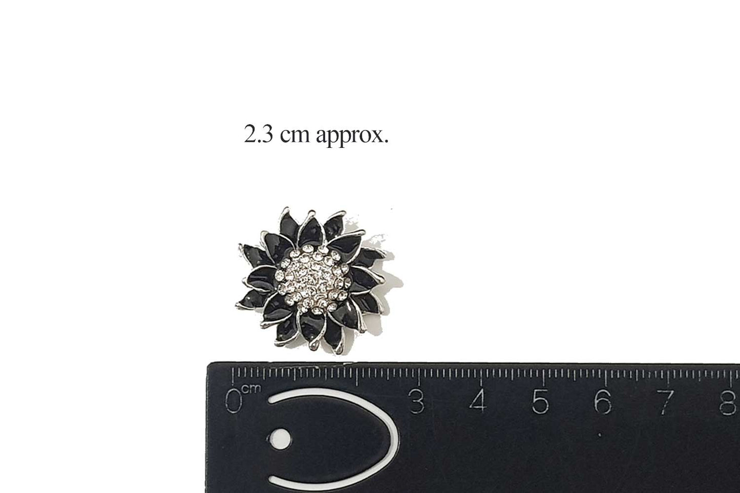 Black Flower Shape Fancy Designer Buttons Pack of 5 Pcs