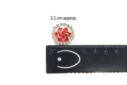 Round Shape Flower Rhinestone Buttons