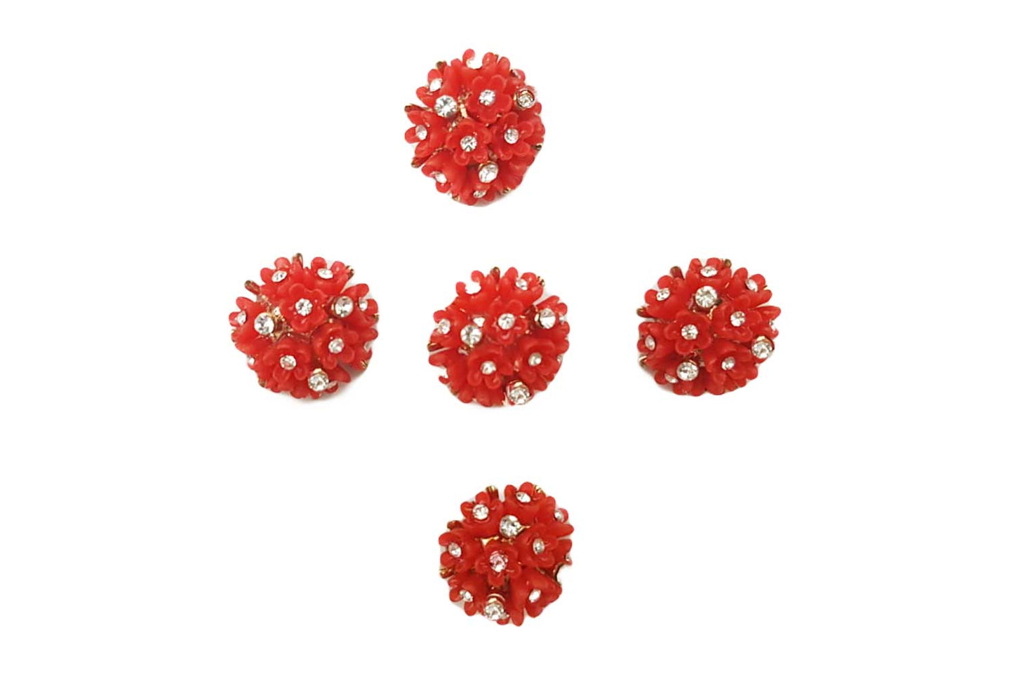 Red Flower Design Fancy Buttons