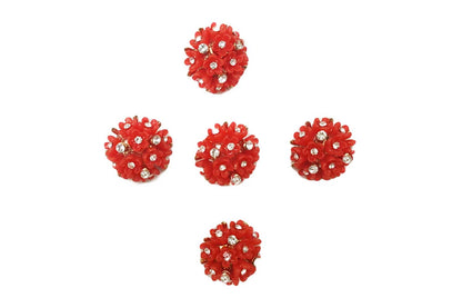 Red Flower Design Fancy Buttons