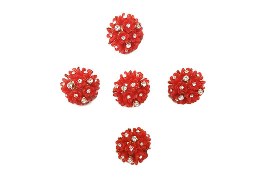 Red Flower Design Fancy Buttons