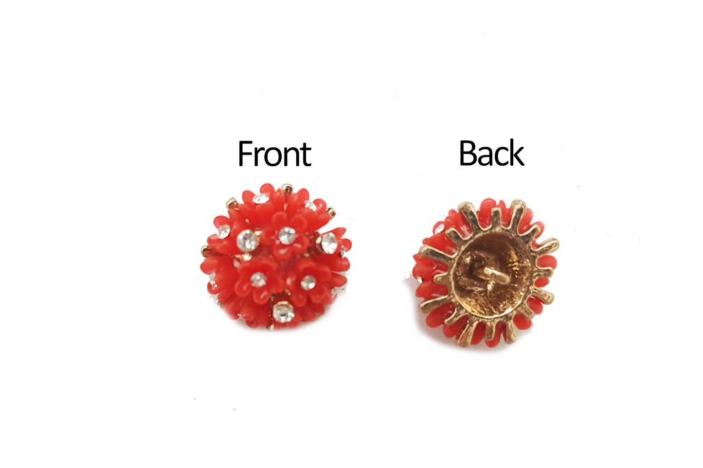 Red Flower Design Fancy Buttons