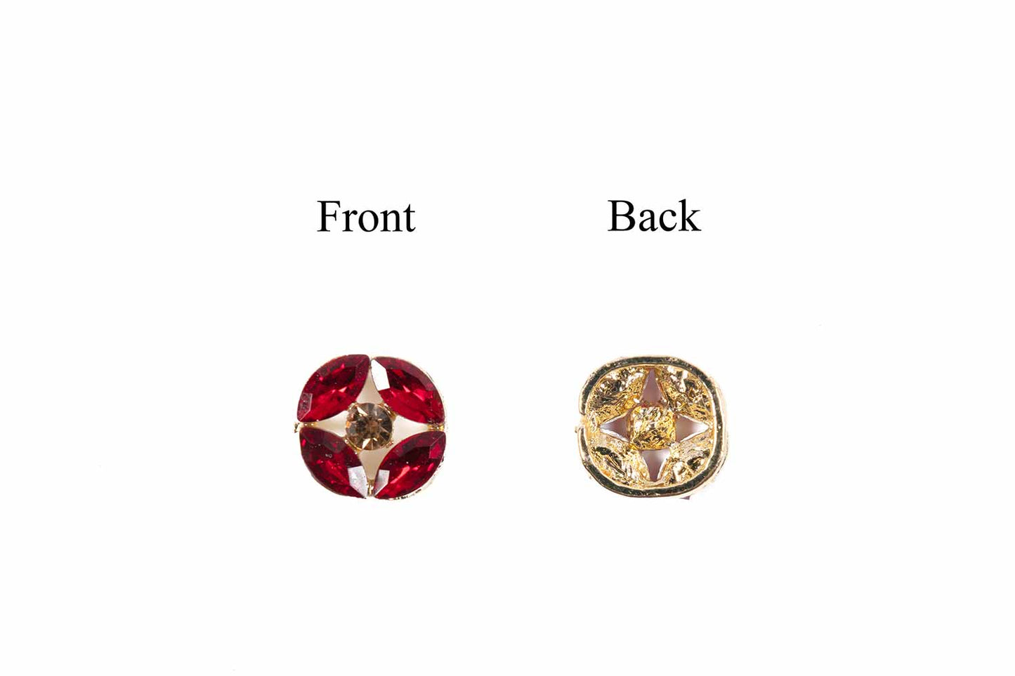 Red color Round Rhinestone Button Small Size Button