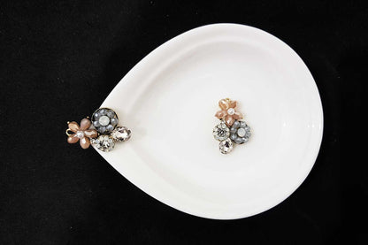 Peach Designer Fancy Rhinestone Buttons Pack of 2 Pieces