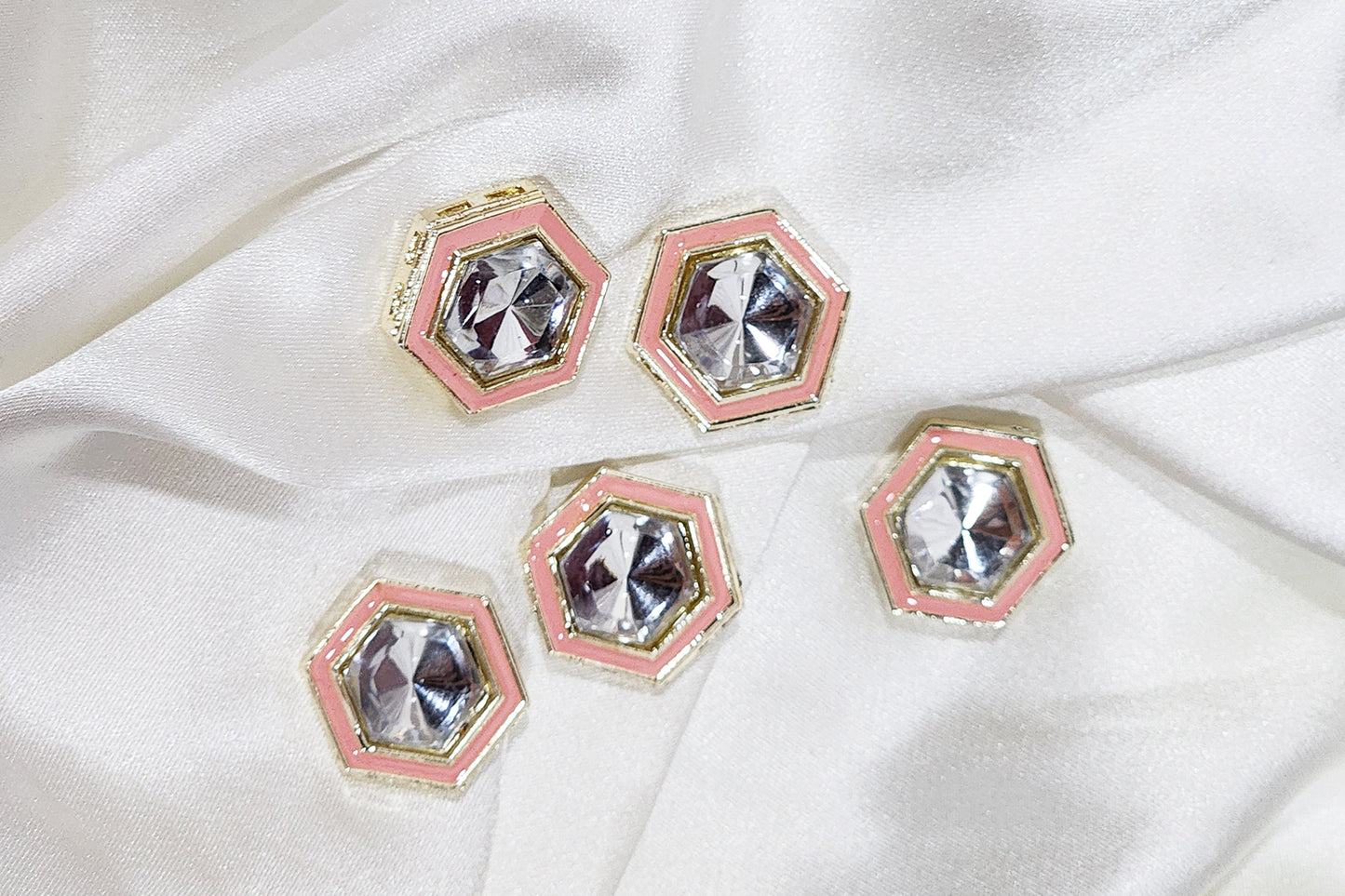 Trendy geometric design with stone embellishment Buttons