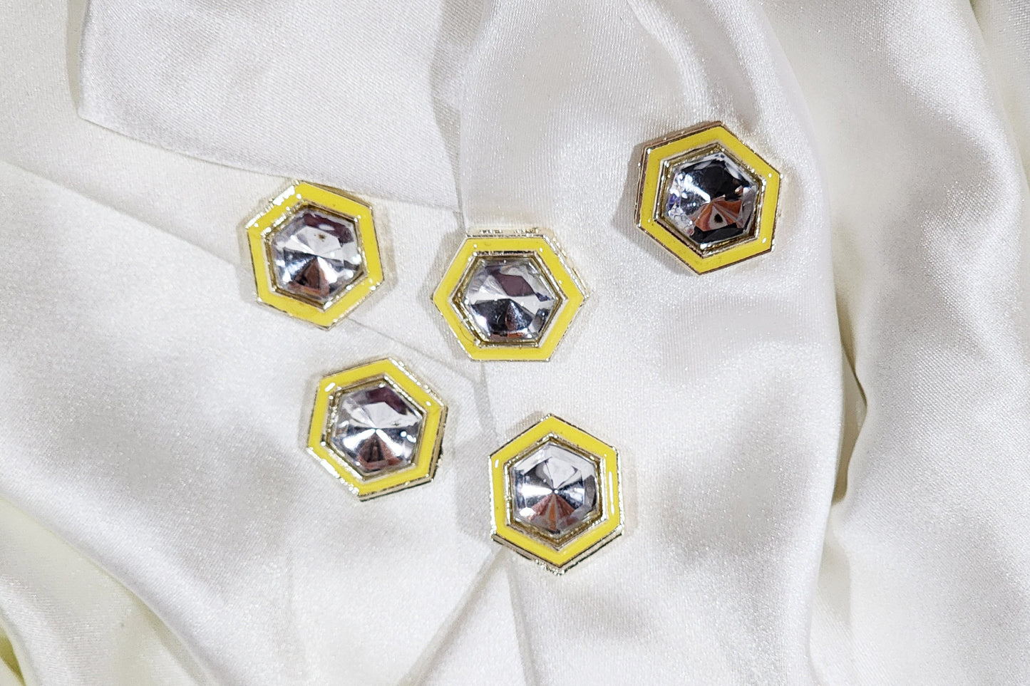 Trendy geometric design with stone embellishment Buttons