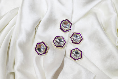 Trendy geometric design with stone embellishment Buttons