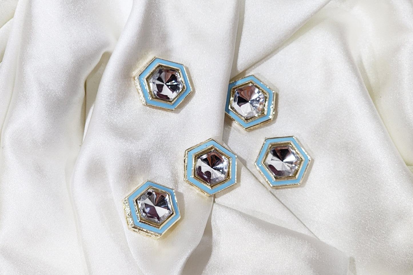 Trendy geometric design with stone embellishment Buttons