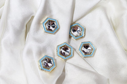 Trendy geometric design with stone embellishment Buttons