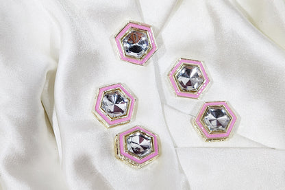 Trendy geometric design with stone embellishment Buttons
