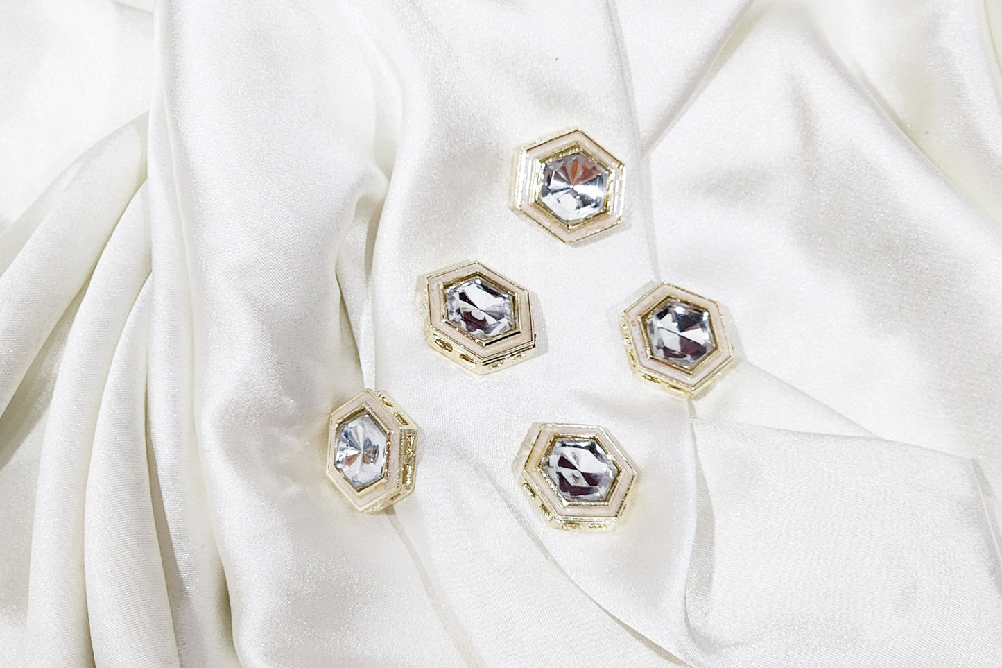 Trendy geometric design with stone embellishment Buttons