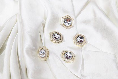 Trendy geometric design with stone embellishment Buttons