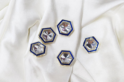 Trendy geometric design with stone embellishment Buttons