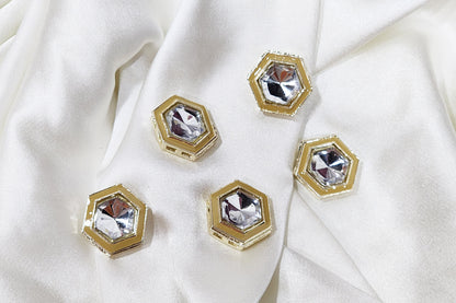 Trendy geometric design with stone embellishment Buttons