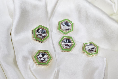 Trendy geometric design with stone embellishment Buttons