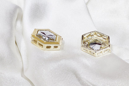 Trendy geometric design with stone embellishment Buttons
