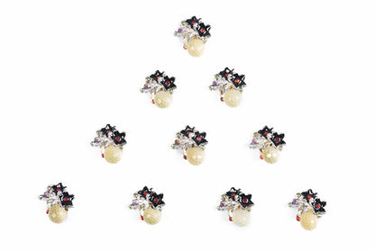 Ladies Buttons with Glass Beads & Stones (5 Pieces)