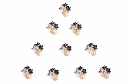 Ladies Buttons with Glass Beads & Stones (5 Pieces)