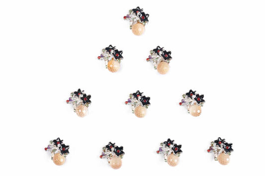 Ladies Buttons with Glass Beads & Stones (5 Pieces)