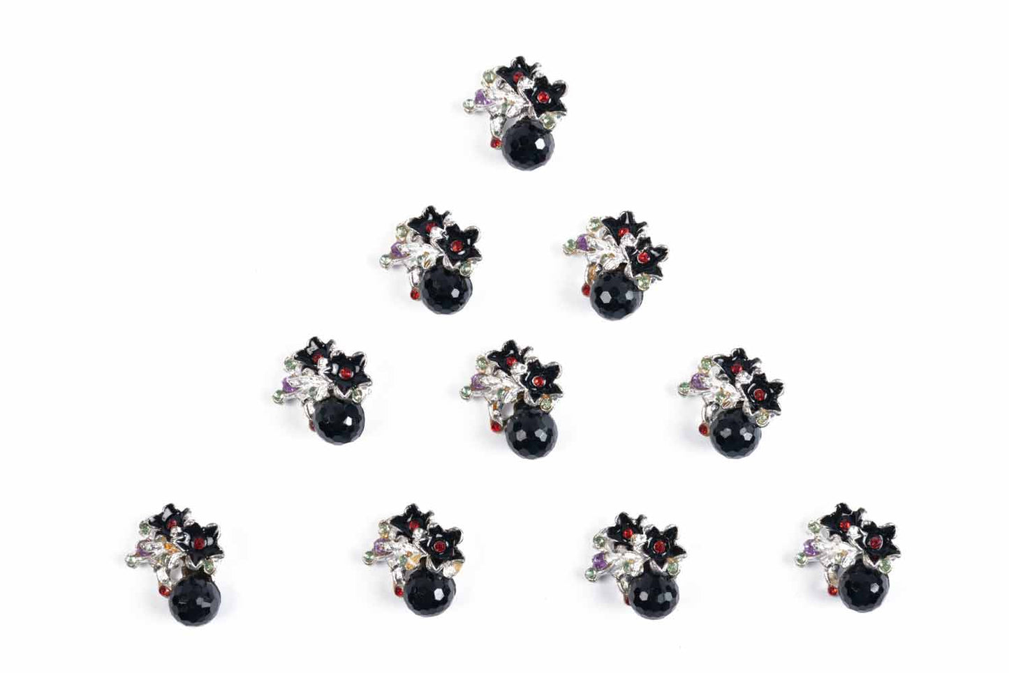 Ladies Buttons with Glass Beads & Stones (5 Pieces)