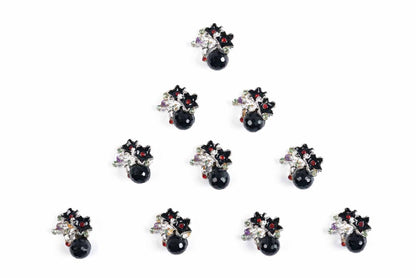 Ladies Buttons with Glass Beads & Stones (5 Pieces)