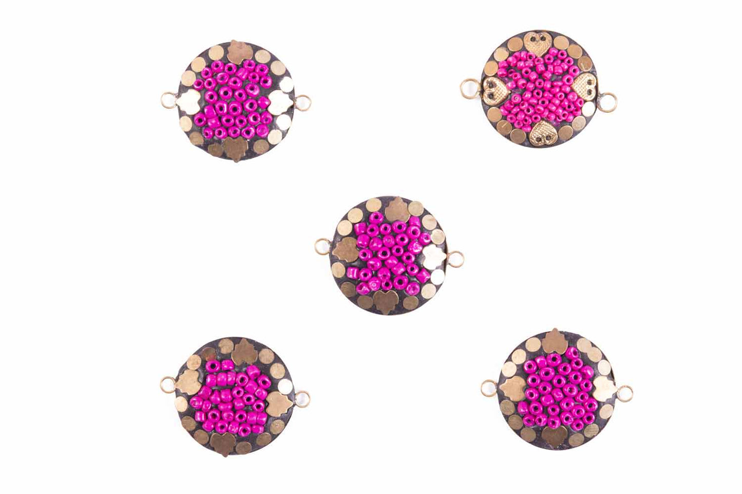 Round shape design with plastic bead embellishment Buttons