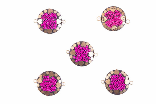 Round shape design with plastic bead embellishment Buttons