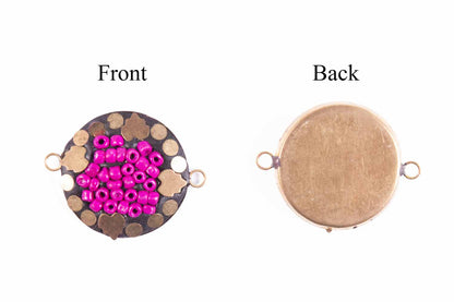 Round shape design with plastic bead embellishment Buttons
