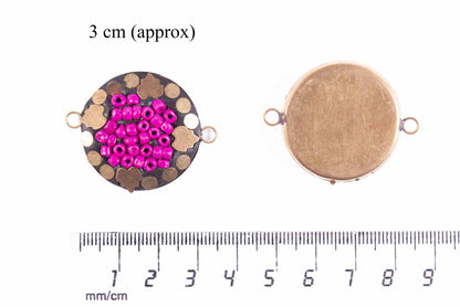 Round shape design with plastic bead embellishment Buttons