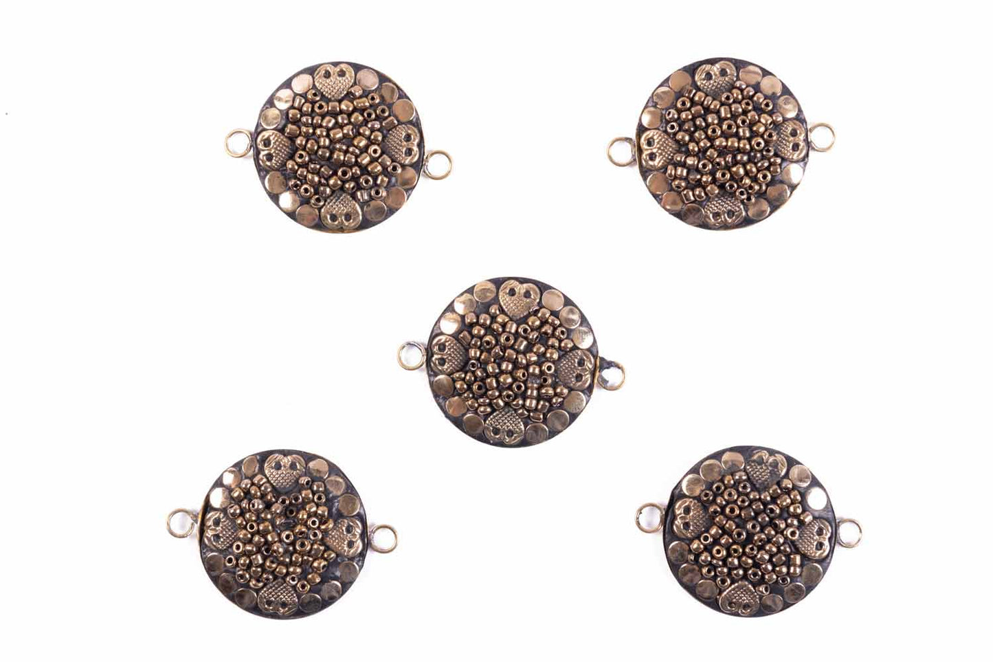Round shape design with plastic bead embellishment Buttons