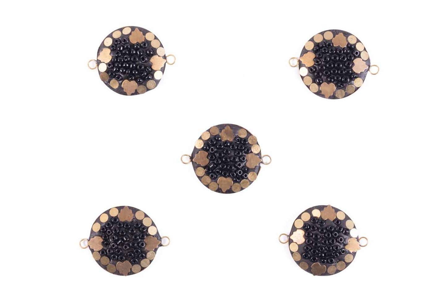 Round shape design with plastic bead embellishment Buttons