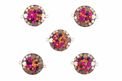 Round shape design with plastic bead embellishment Buttons
