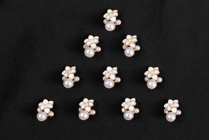 Rose Gold Flower Shape Metal Buttons 10 Pieces