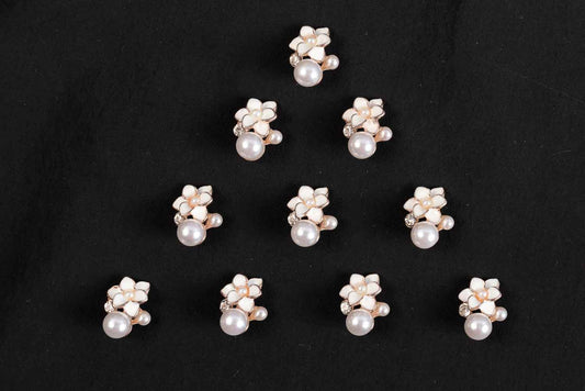 Rose Gold Flower Shape Metal Buttons 10 Pieces
